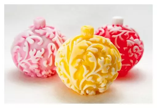 Силиконовая форма для мыла «Шар на ёлку лесной»