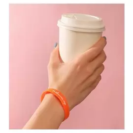 Силиконовый браслет "Балованная леди" женский, цвет оранжевый, 18 см