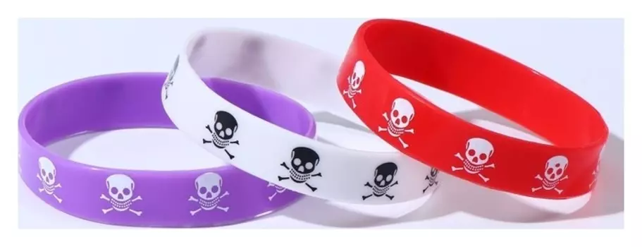 Силиконовый браслет "Череп", набор 3 шт