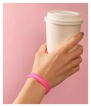 Силиконовый браслет "Любимка" детский, цвет розовый, 16 см