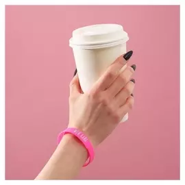 Силиконовый браслет "Мой вайб" женский, цвет розовый, 18 см