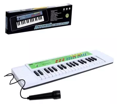 Синтезатор "Детский", 37 клавиш, с микрофоном, цвет белый