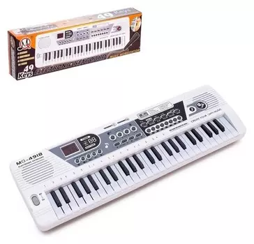 Синтезатор «Музыкант» с микрофоном, 49 клавиш, работает от сети и от батареек