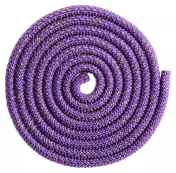 Скакалка гимнастическая, 2,5 м, 150 г, цвет фиолетовый/золото/люрекс