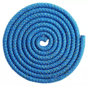 Скакалка гимнастическая, 2,5 м, 150 г, цвет синий/золото/люрекс