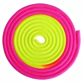 Скакалка гимнастическая утяжелённая, двухцветная, 3 м, 155 г, цвет жёлтый/розовый