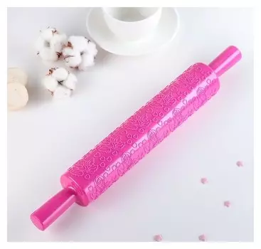 Скалка кондитерская 39 см "Розарий", фактурная