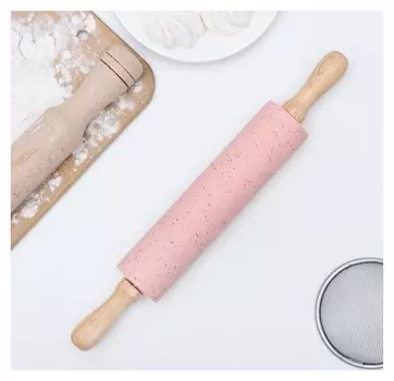 Скалка «Конфетти», 30×4,3 см, рабочая часть 17 см, цвет розовый