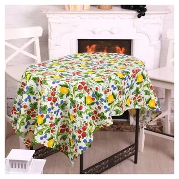 Скатерть 110х150 см "Ягодный", рогожка, хл 100%