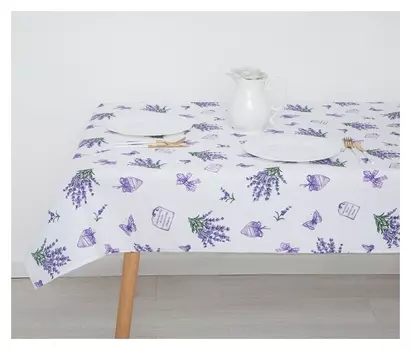 Скатерть 150х150 см "Сиреневая дымка (Мини)", рогожка, хл 100%