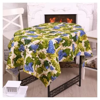 Скатерть 150х150 см "Виноград", хл 100%, рогожка