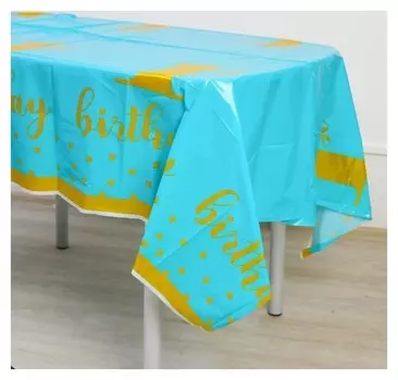 Скатерть «1 годик», 137х220 см, цвет голубой