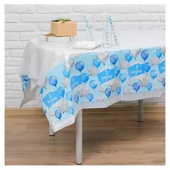 Скатерть «1 годик», малыш, 182х137см