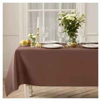 Скатерть этель Cozy 150*180 +/-3см, цв.кофейный, пл. 192 г/м2, хл с вгмо