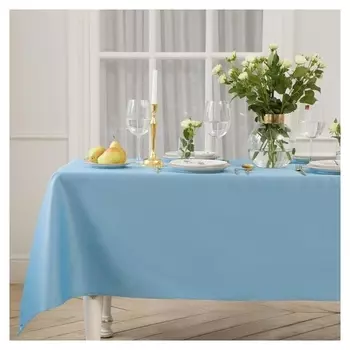 Скатерть этель Cozy 150*300 +/-3см, цв.серо-синий, пл. 192 г/м2, хл с вгмо