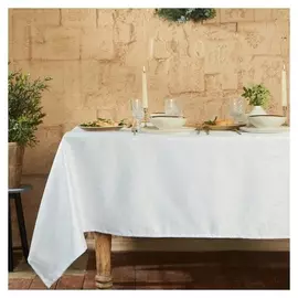 Скатерть этель "Серебряные звезды" цв.белый, 142*220 +/-3 см, 115 ±10 гр,100% п/э