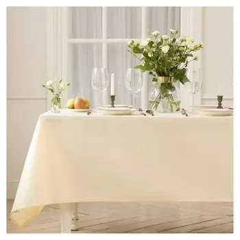 Скатерть этель Shine 150*220 +/-3см, цв.молочный, пл. 192 г/м2, хл с вгмо