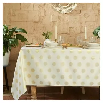 Скатерть этель "Золотые шарики" цв.золотой, 150*180 см, 115 ±10 гр,100% п/э