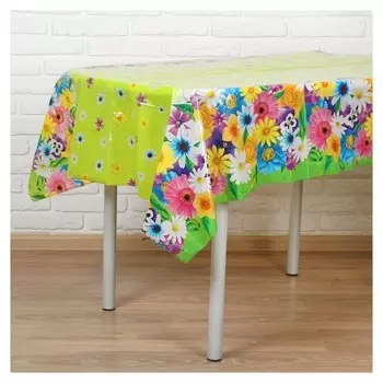 Скатерть «Цветочная поляна», 120х220 см, 35 мкм