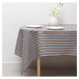 Скатерть доляна 145х145см, полоска син-черн, 100%пэ, рогожка 200 гр/м