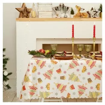 Скатерть доляна «Чудесного праздника» 110*145 +/- 2 см, 100% п/э