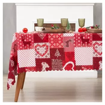 Скатерть доляна «Новогодняя мозайка» 145х260 см, 100% п/э
