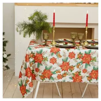 Скатерть доляна "Праздник зимы" 145*260 см, 100% п/э