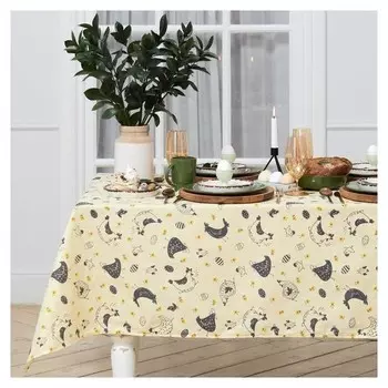 Скатерть "Доляна" сhicken Farm 110х144 см, 100% хлопок, 164 г/м2