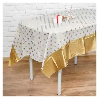 Скатерть «Горох», 137х182 см, цвет золотой