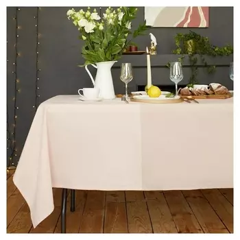 Скатерть "Этель" 110х165 см, цв. пудровый, 100% хлопок, 163 г/м2