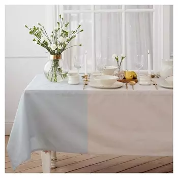 Скатерть "Этель" 240х165 см, цв. серо-синий, 100% хлопок, 163 г/м2