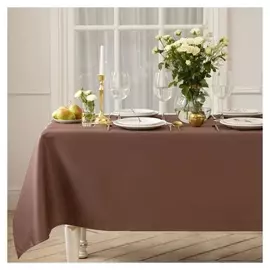 Скатерть "Этель" Cozy 150*110 +/-3см, цв.кофейный, пл. 192 г/м2, хл с вгмо