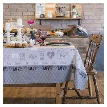 Скатерть "Этель" Love 180х147 см, 100% хл, саржа 190 гр/м2