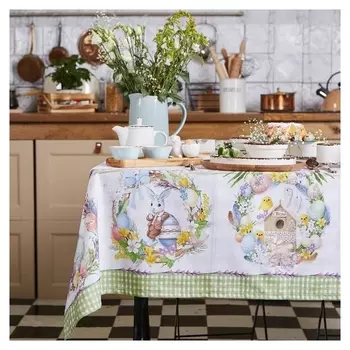 Скатерть "Этель" уютная пасха 220х147 см, 100% хл, саржа 190 гр/м2
