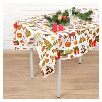 Скатерть «Новогодние атрибуты», 108х180 см