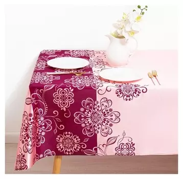 Скатерть розовый фламинго 140*210 см, трикот, 100% п/э