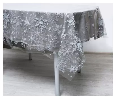 Скатерть «С новым годом», снежинки, 130х200 см