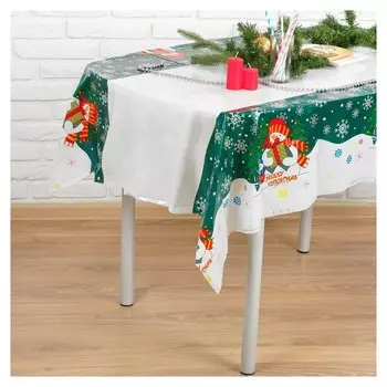 Скатерть «Снеговик», 108х180 см