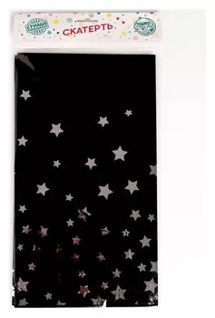 Скатерть «Звёзды» 137×183 см, цвет серебро