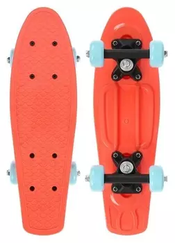 Скейтборд 42 х 12 см, колеса PVC 50 мм, пластиковая рама, цвет оранжевый