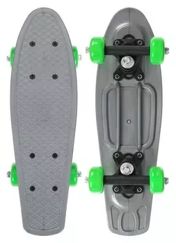Скейтборд 42 х 12 см, колеса PVC 50 мм, пластиковая рама, цвет серый