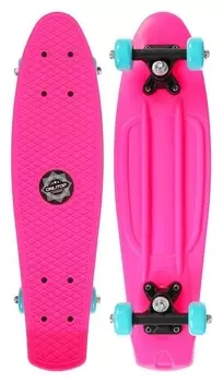 Скейтборд 56 х 15 см, колеса PVC 50 мм, пластиковая рама, цвет розовый