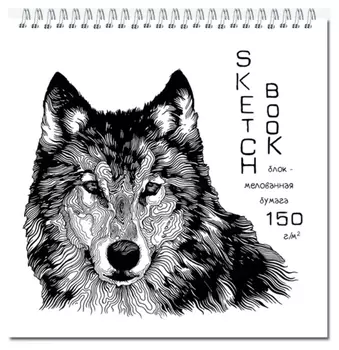 Скетчбук 190х190мм,40л,бл.мелов150гр,спир,жест.подл Quadro BIG Silk 2834асс