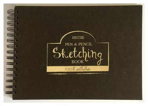 Скетчбук для рис.и эскизов Kroyter 207х270,70л,тонир,70гр,спир,тисн.фо07903