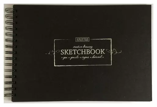 Скетчбук для рис.и эскизов Kroyter 207х297,20л,черн,200гр,спир,тисн.фо07910