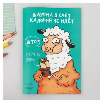 Скетчбук-каракули "Шаурма в счёт калорий не идёт", 32 листа