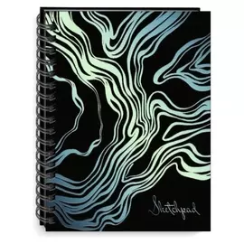 Скетчпад а6,110х160мм,30л,бл.черный 120гр,спираль сияние 50660