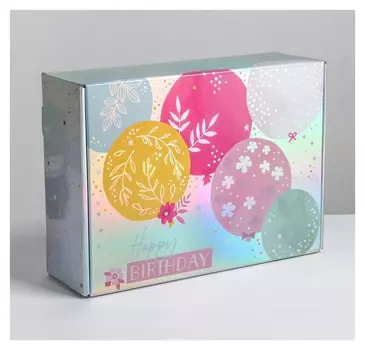 Складная коробка Happy Birthday, 30,5 × 22 × 9,5 см