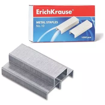 Скобы для степлера №10, 1000 штук, Erich Krause, до 20 листов