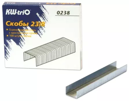 Скобы для степлера №23/8, 1000 штук, Kw-trio, от 10 до 50 листов, 0238, -0238